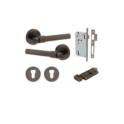 Iver Door Lever Helsinki Rose Round Signature Brass Key / Thumb Entrance Kit