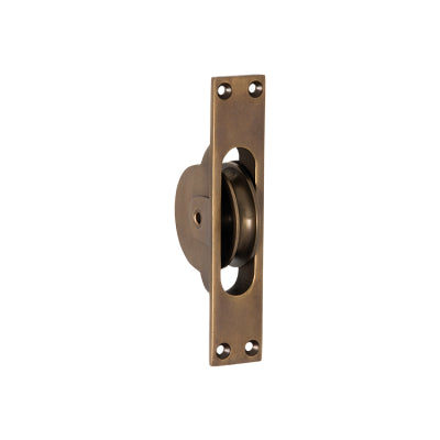 Tradco Sash Pulley Antique Brass H125xW25mm