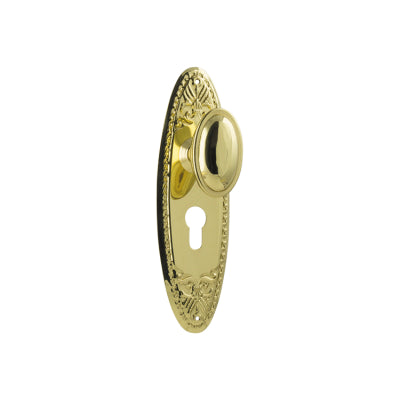 Tradco Door Knob Fitzroy Euro Pair Polished Brass H205xW63xP60mm