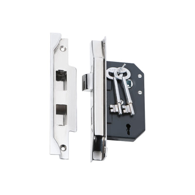 Tradco Mortice Lock 3 Lever Rebated Chrome Plated CTC57mm Backset 44mm