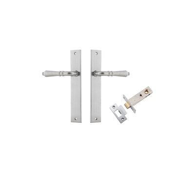 Iver Door Lever Sarlat Rectangular Brushed Chrome Passage Kit