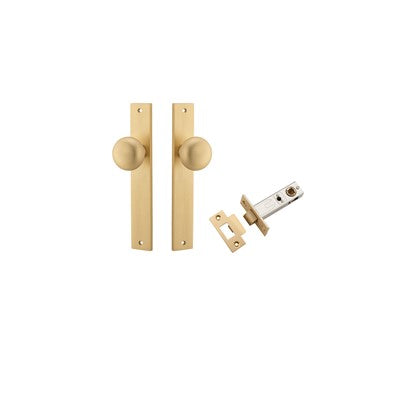 Iver Door Knob Cambridge Rectangular Brushed Brass Passage Kit