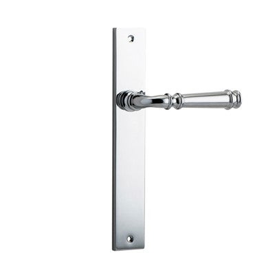 Iver Door Lever Verona Rectangular Latch Pair Polished Chrome L122xP56mm BPH240xW38mm