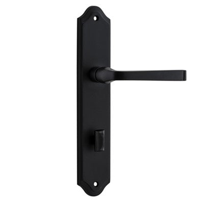 Iver Door Lever Annecy Shouldered Privacy Pair Matt Black CTC85mm L117xP65mm BPH250xW48mm