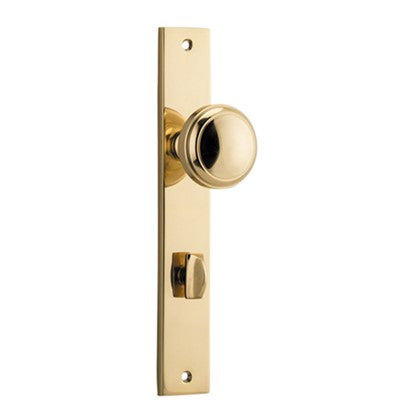 Iver Door Knob Paddington Rectangular Privacy Pair Polished Brass CTC85mm D55xP61mm BPH240xW38mm