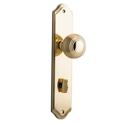 Iver Door Knob Guildford Shouldered Privacy Pair Polished Brass CTC85mm D52xP74mm BPH250xW48mm