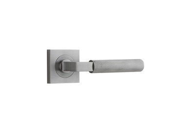 Iver Door Lever Brunswick Rose Square Concealed Fix Pair Brushed Chrome L120xP60mm BPH52xW52mm