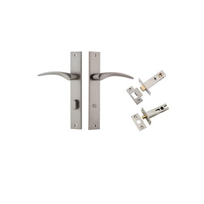 Iver Door Lever Oxford Rectangular Satin Nickel Privacy Kit