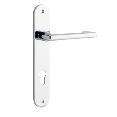 Iver Door Lever Baltimore Return Oval Euro Pair Polished Chrome CTC85mm L128xP54mm BPH240xW40mm