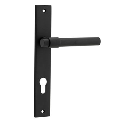 Iver Door Lever Helsinki Rectangular Euro Pair Matt Black CTC85mm L137xP58mm BPH240xW38mm