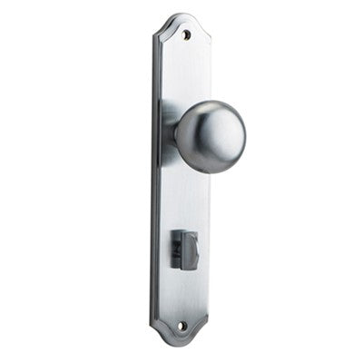 Iver Door Knob Cambridge Shouldered Privacy Pair Brushed Chrome CTC85mm D55xP62mm BPH250xW48mm