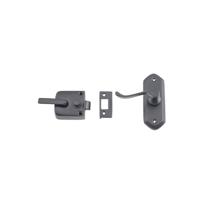 Tradco Screen Door Latch Left Hand External Matt Black H98xW36mm P40mm