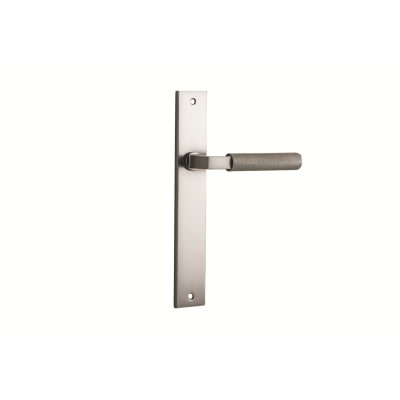 Iver Door Lever Brunswick Rectangular Latch Pair Satin Nickel L120xP57mm BPH240xW38mm