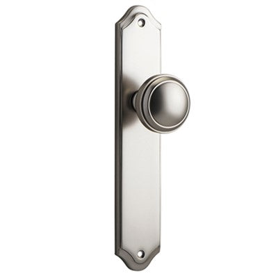 Iver Door Knob Paddington Shouldered Latch Pair Satin Nickel D55xP63mm BPH250xW48mm