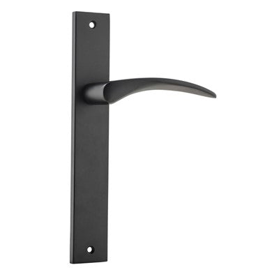 Iver Door Lever Oxford Rectangular Latch Pair Matt Black L125xP60mm BPH240xW38mm