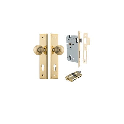 Iver Door Knob Guildford Stepped Polished Brass Key / Key Entrance Kit