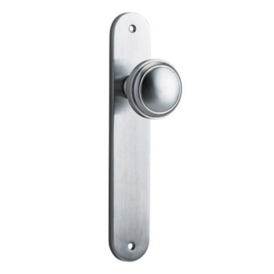 Iver Door Knob Paddington Oval Latch Pair Brushed Chrome D55xP61mm BPH240xW40mm