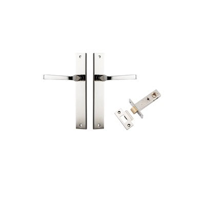 Iver Door Lever Annecy Rectangular Polished Nickel Passage Kit