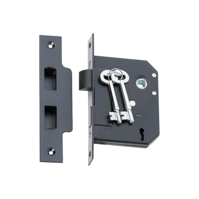 Tradco Mortice Lock 3 Lever Matt Black CTC57mm Backset 57mm