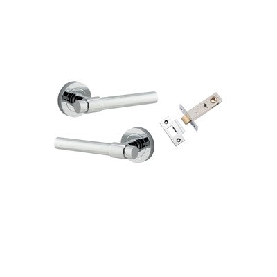 Iver Door Lever Helsinki Rose Round Polished Chrome Passage Kit