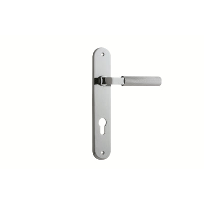 Iver Door Lever Brunswick Oval Euro Pair Polished Chrome CTC85mm L120xP57mm BPH240xW40mm