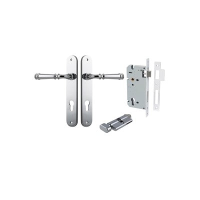 Iver Door Lever Verona Oval Polished Chrome Key / Thumb Entrance Kit