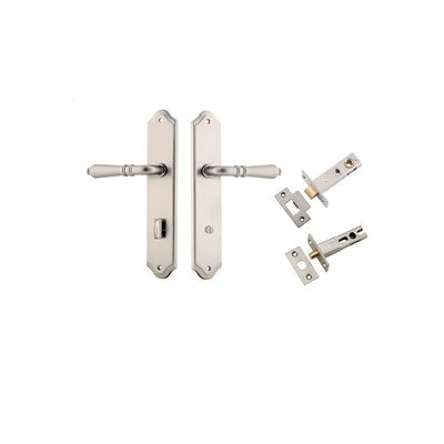 Iver Door Lever Sarlat Shouldered Satin Nickel Privacy Kit