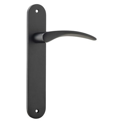 Iver Door Lever Oxford Oval Latch Pair Matt Black L125xP60mm BPH240xW40mm