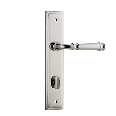 Iver Door Lever Verona Stepped Privacy Pair Polished Nickel CTC85mm L122xP59mm BPH237xW50mm