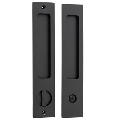 Iver Sliding Door Pull Rectangular Privacy Pair Matt Black H225xW45xP2.5mm