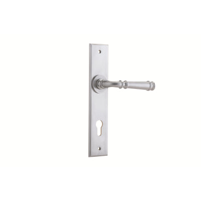 Iver Door Lever Verona Chamfered Euro Pair Brushed Chrome CTC85mm L122xP58mm BPH240xW50mm