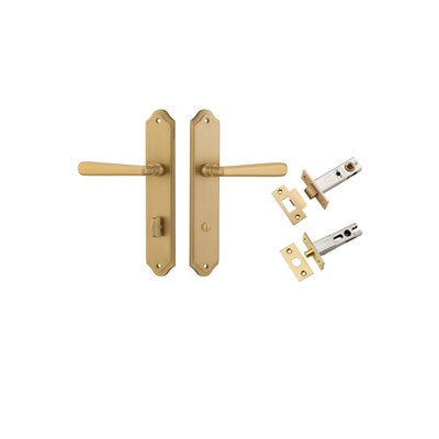 Iver Door Lever Copenhagen Shouldered Brushed Brass Privacy Kit