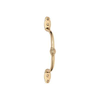 Tradco Cabinet Pull Handle Offset Banded Polished Brass L180xP41mm