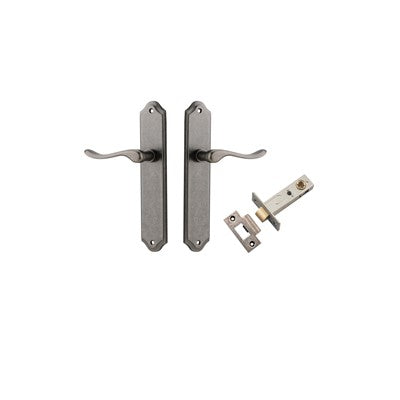 Iver Door Lever Stirling Shouldered Distressed Nickel Passage Kit