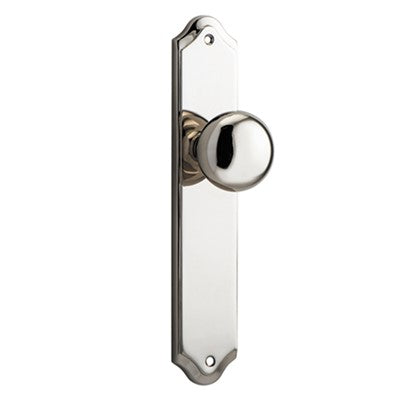 Iver Door Knob Cambridge Shouldered Latch Pair Polished Nickel D55xP62mm BPH250xW48mm