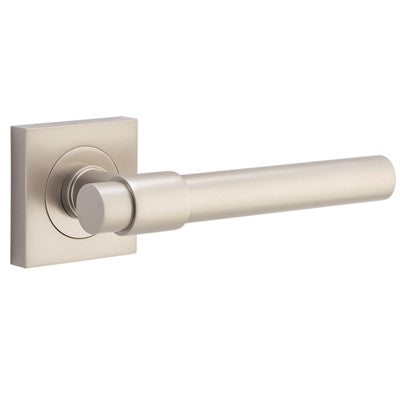 Iver Door Lever Helsinki Rose Square Concealed Fix Pair Satin Nickel L137xP61mm BPH52xW52mm