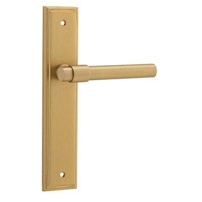 Iver Door Lever Helsinki Stepped Latch Pair Brushed Brass L137xP61mm BPH237xW50mm