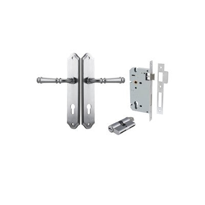 Iver Door Lever Verona Shouldered Brushed Chrome Key / Key Entrance Kit