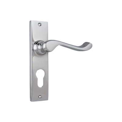 Tradco Door Lever Fremantle Euro Pair Chrome Plated H150xW35xP50mm