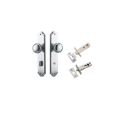 Iver Door Knob Cambridge Shouldered Brushed Chrome Privacy Kit