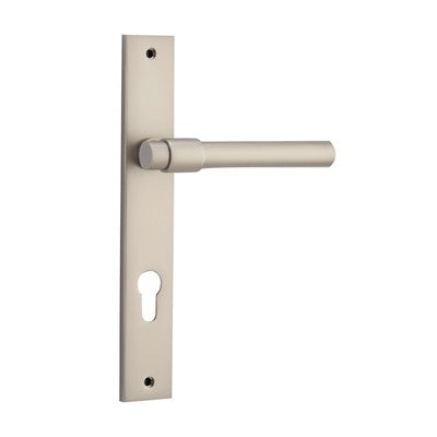 Iver Door Lever Helsinki Rectangular Euro Pair Satin Nickel CTC85mm L137xP58mm BPH240xW38mm