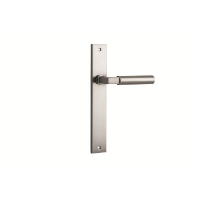 Iver Door Lever Berlin Rectangular Latch Pair Satin Nickel L120xP57mm BPH240xW38mm