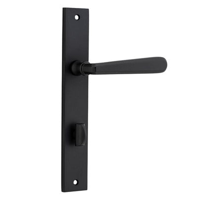 Iver Door Lever Copenhagen Rectangular Privacy Pair Matt Black CTC85mm L120xP57mm BPH240xW38mm