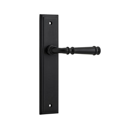 Iver Door Lever Verona Stepped Latch Pair Matt Black L122xP59mm BPH237xW50mm