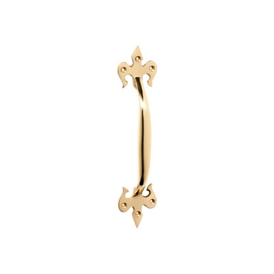 Tradco Cabinet Pull Handle Fleur-de-lis Polished Brass L230xP35mm