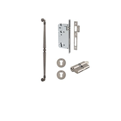 Iver Pull Handle Sarlat Distressed Nickel CTC600mm Key / Key Entrance Kit