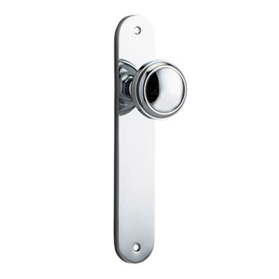 Iver Door Knob Paddington Oval Latch Pair Polished Chrome D55xP61mm BPH240xW40mm