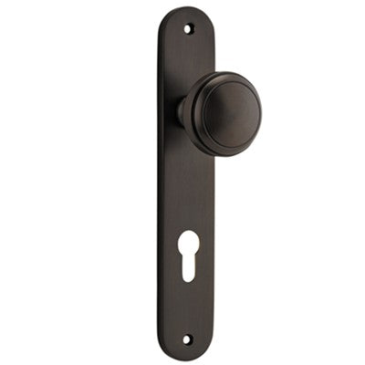 Iver Door Knob Paddington Oval Euro Pair Signature Brass CTC85mm D55xP61mm BPH240xW40mm