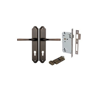 Iver Door Lever Annecy Shouldered Signature Brass Key / Thumb Entrance Kit