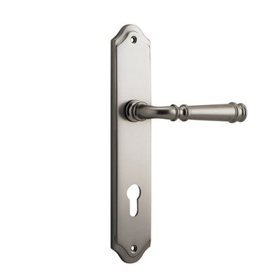 Iver Door Lever Verona Shouldered Euro Pair Satin Nickel CTC85mm L122xP58mm BPH250xW48mm